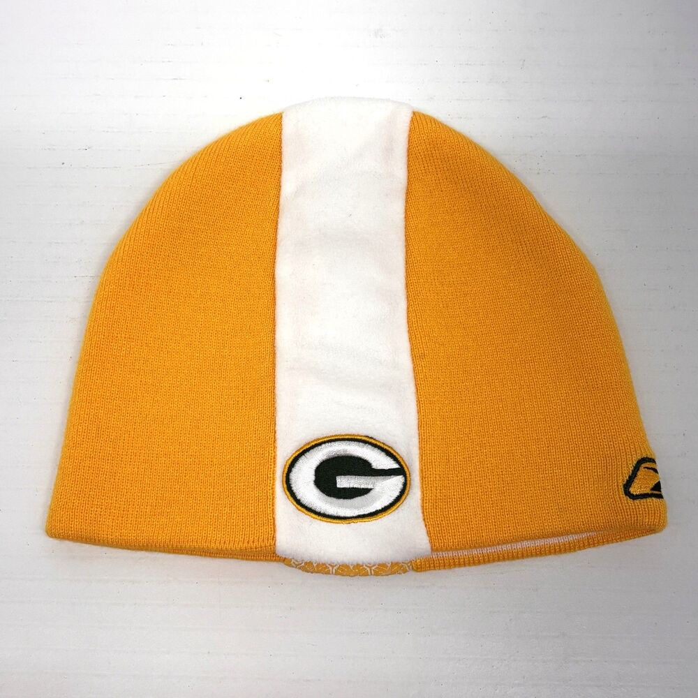 Green Bay Packers Knit Beanie Reebok NFL Sideline Hat One Size Yellow